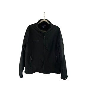 Free Country Mens Black Softshell Jacket Zipper Pockets Lined Outdoor Coat